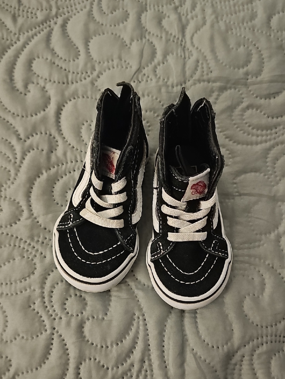 Vans Black and White High-Top Toddler Skate Shoes